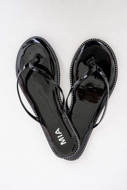 MIA Crystal Paved Design Flip Flops