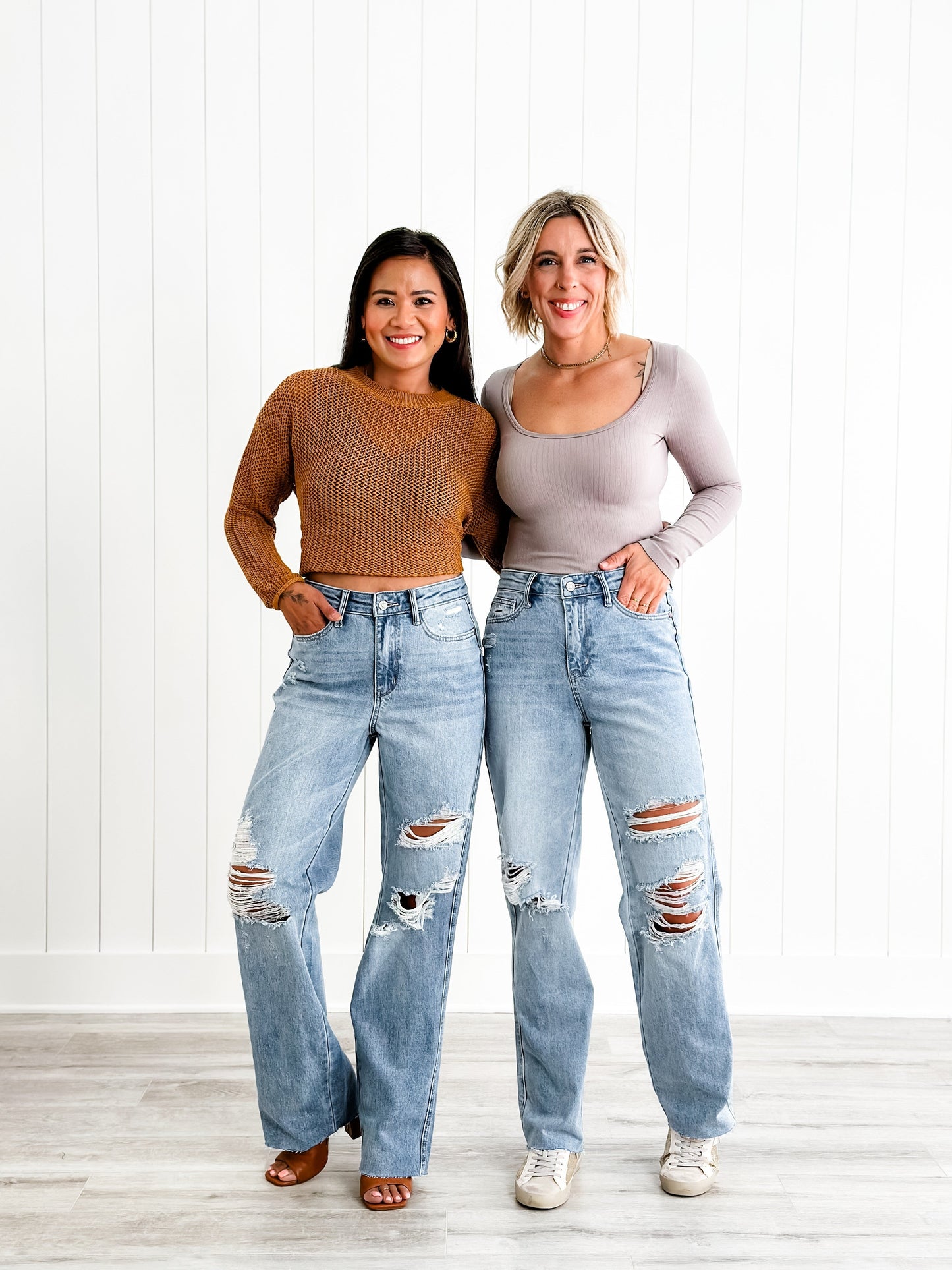 Judy Blue Cruel Summer High Rise Rigid 90s Destroyed Straight Leg Jeans
