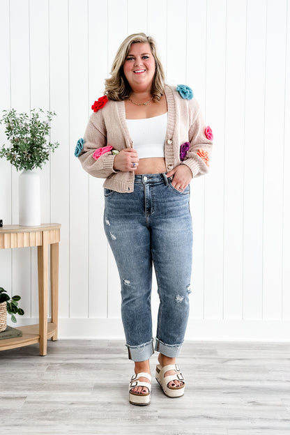 Lovervet High Rise Medium Wash Distressed Straight Leg Jeans