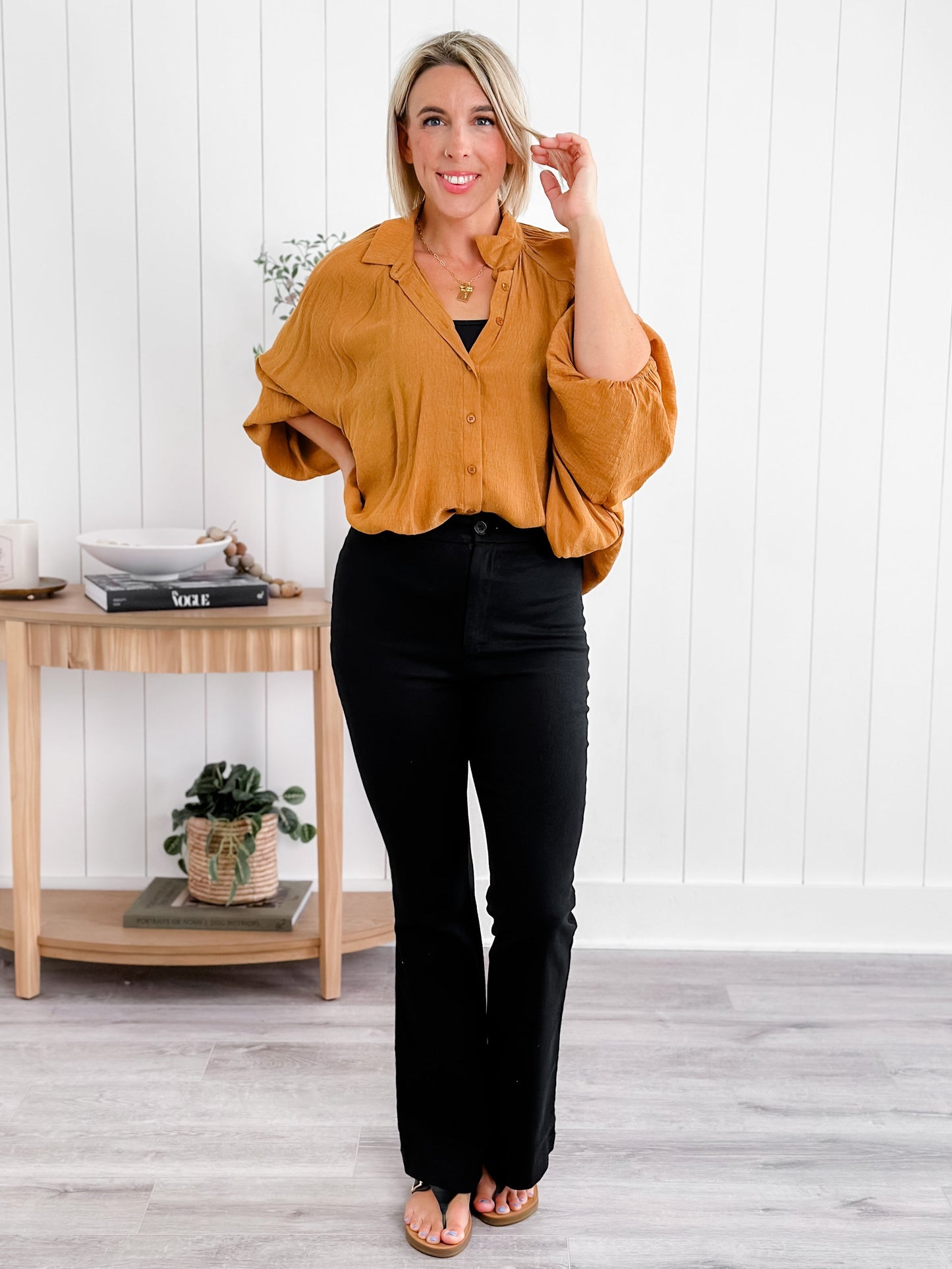 Solid Leg Pants With Back Pocket Detail (Multiple Colors)