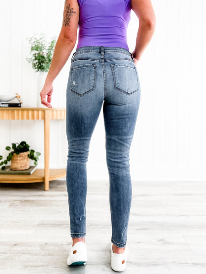 KanCan Medium Wash Knee Distressed Skinny Jeans