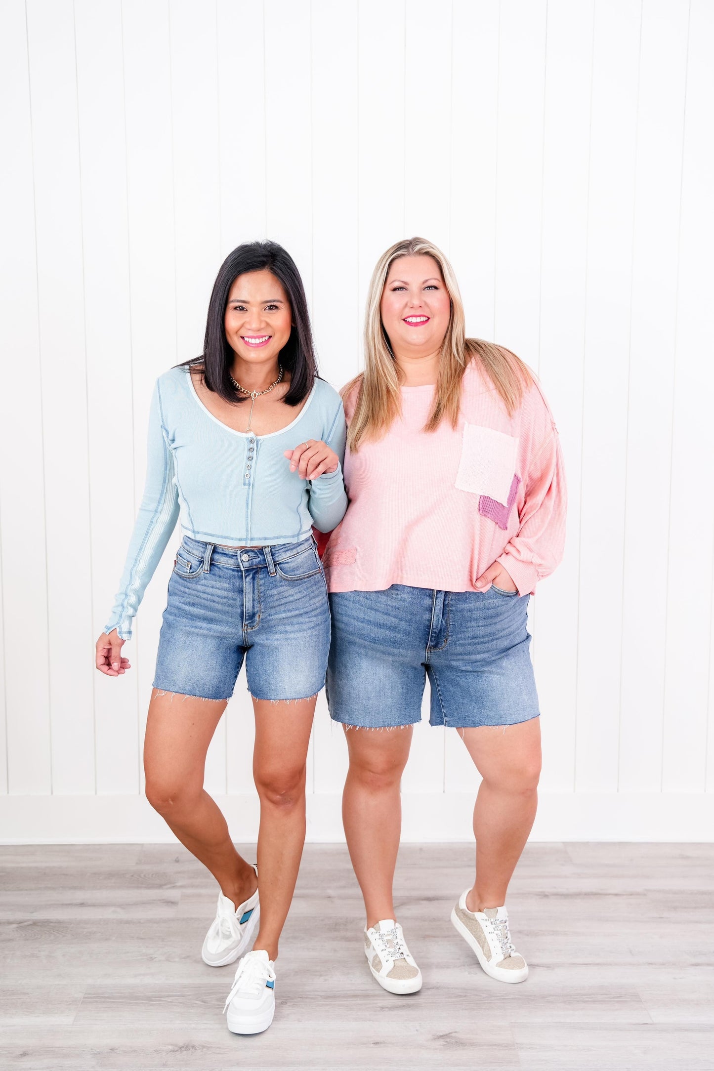Judy Blue Friends Forever High Rise Light Wash Raw Hem Shorts