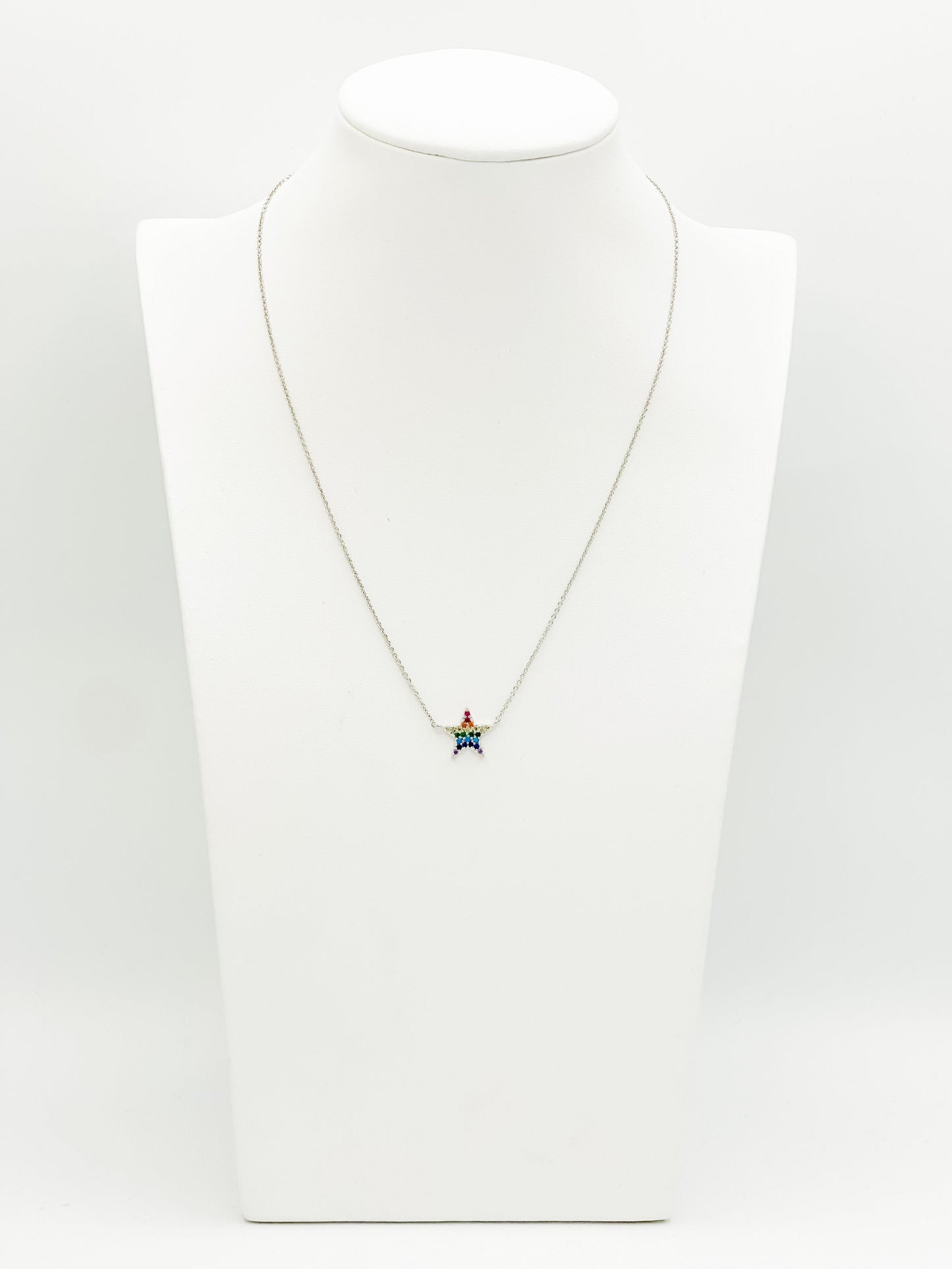 Mini Rainbow Star Charm Necklace