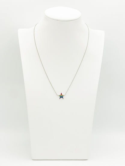 Mini Rainbow Star Charm Necklace