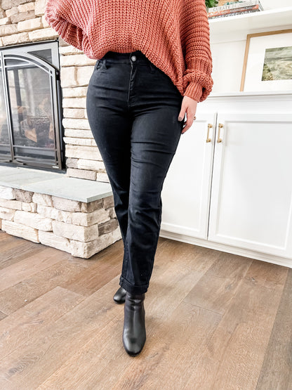 Judy Blue LBD Non-Distressed Black Boyfriend Jeans