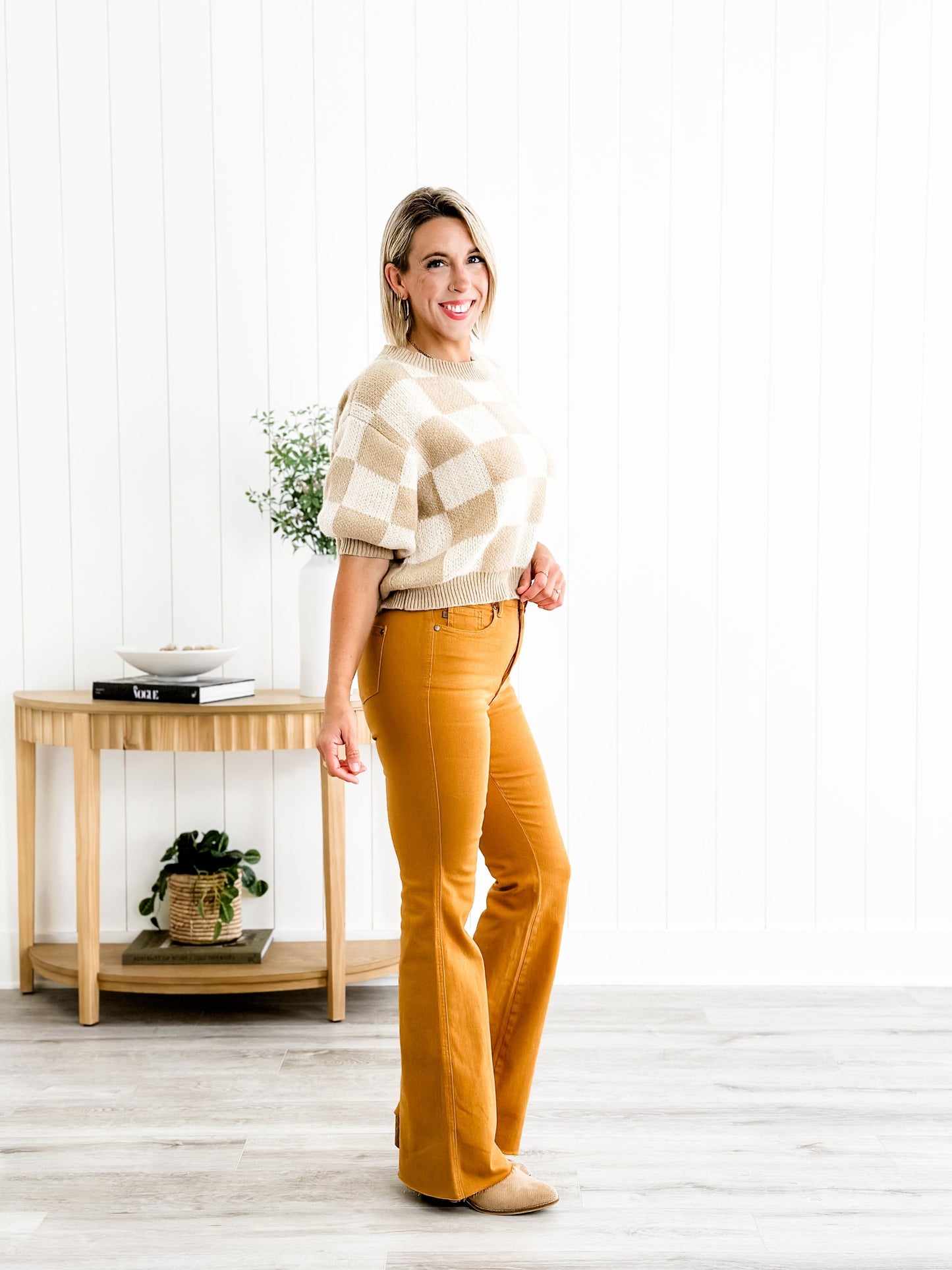 Judy Blue Goldilocks Marigold High Rise Tummy Control Flare Jeans