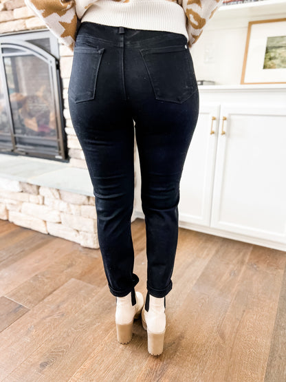 Judy Blue LBD Non-Distressed Black Boyfriend Jeans