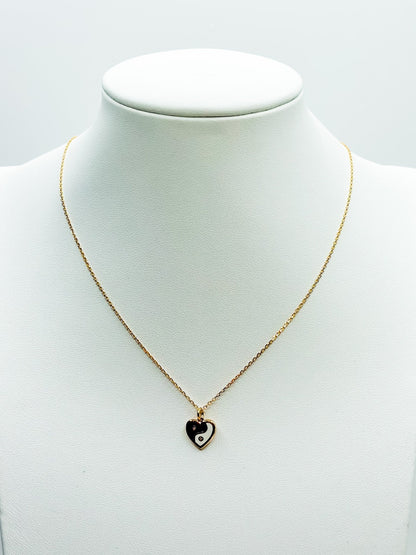 Love, Poppy Yin Yang Heart Necklace