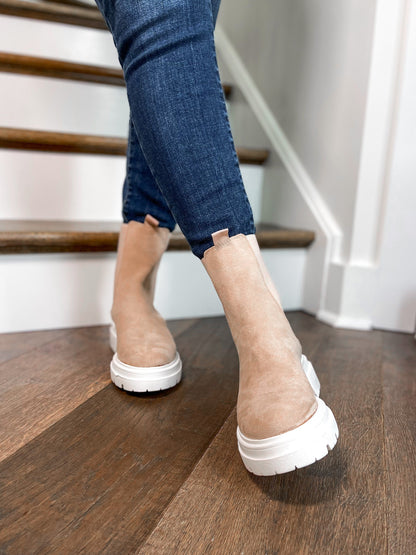 High Top Chelsea Vegan Suede Sand Boots