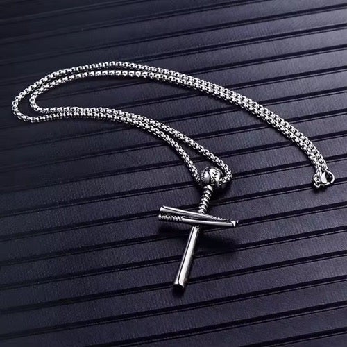 Trendy Baseball Cross Necklace