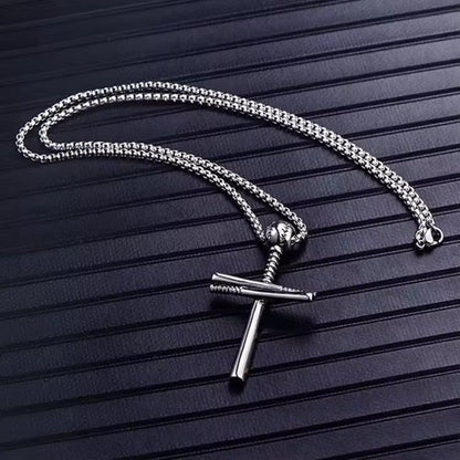 Trendy Baseball Cross Necklace