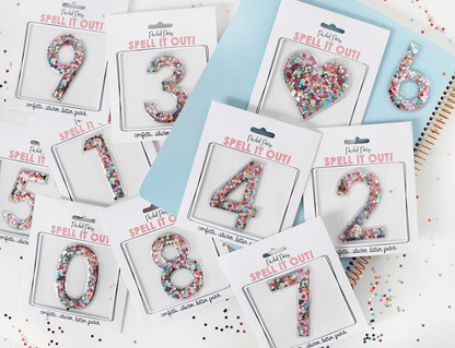 RESTOCK! Stick To It Confetti (Greek letters, alphabet, numbers, hearts)