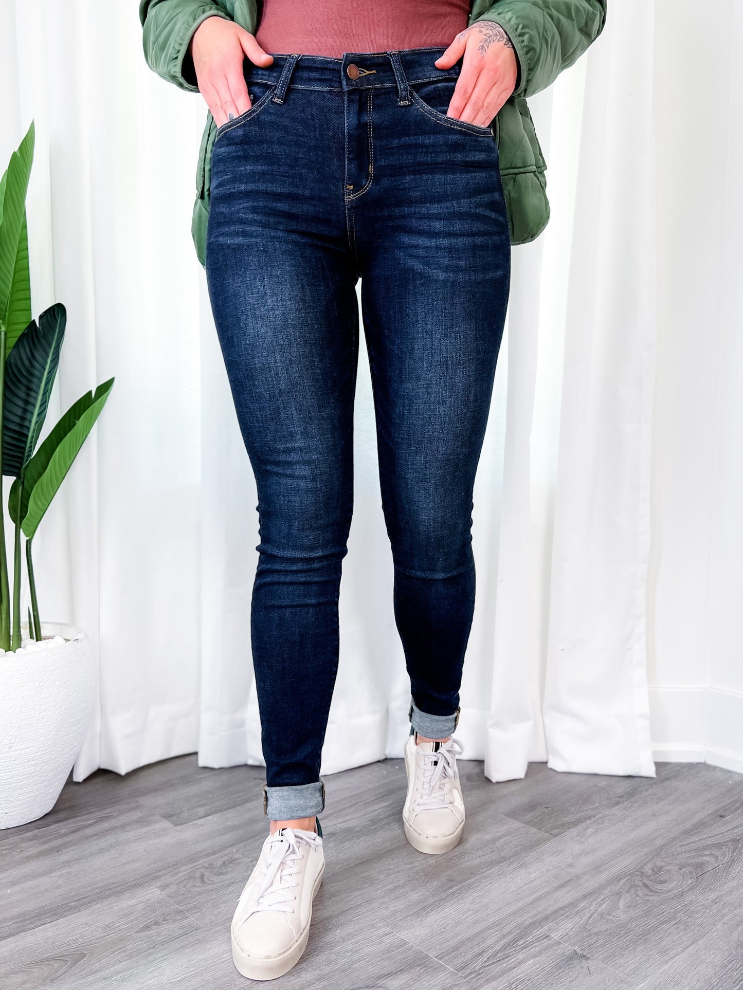 Judy Blue Long Tall Sally Non-Distressed Skinny Jeans (34" INSEAM!)