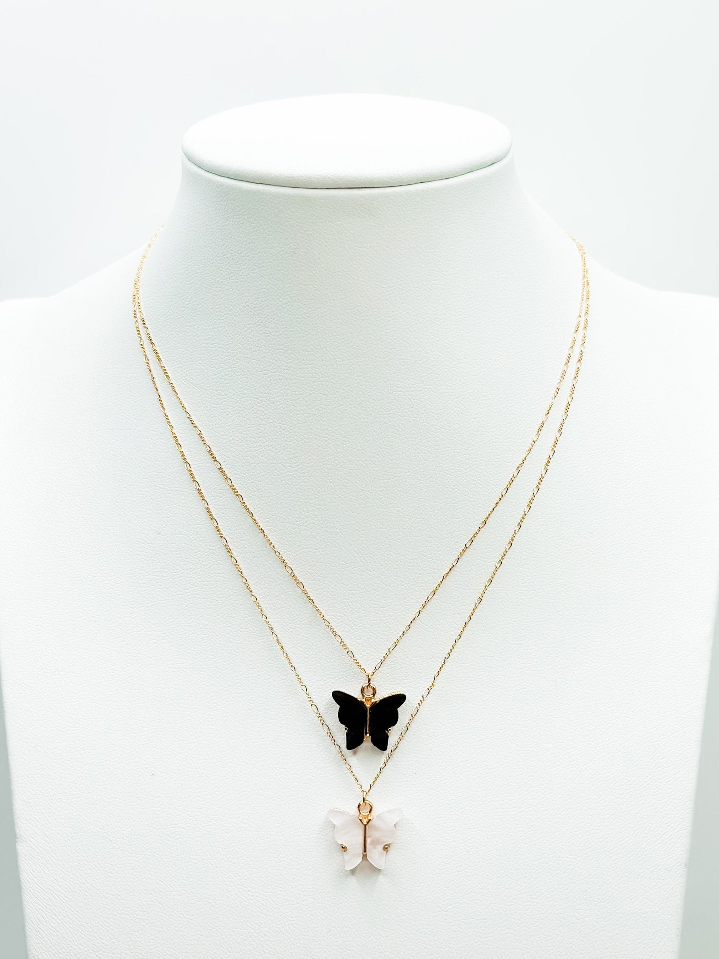 Love, Poppy Shimmer Stone Butterfly Necklace