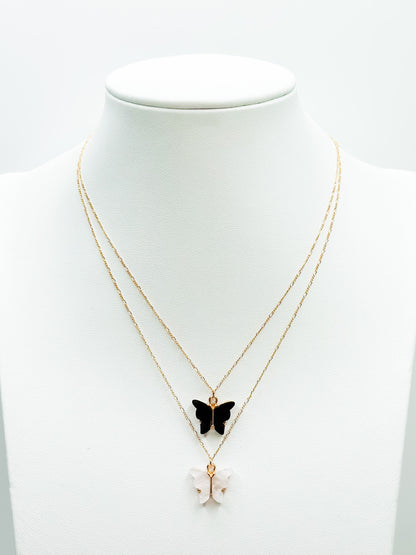 Love, Poppy Shimmer Stone Butterfly Necklace