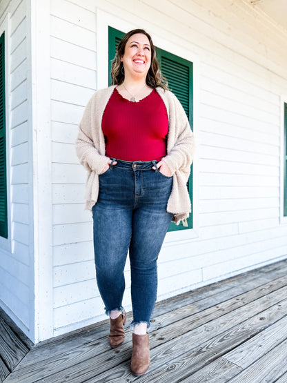 Judy Blue The Gamechanger Medium Wash Mid-Rise Shark Bite Skinnies
