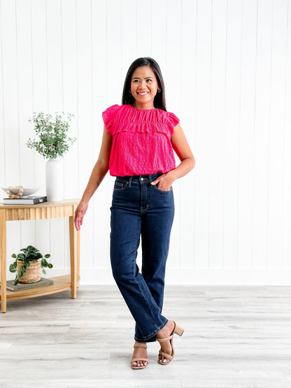 Judy Blue Straight Snatched High Rise Dark Wash Tummy Control Non Distressed Straight Leg Jeans