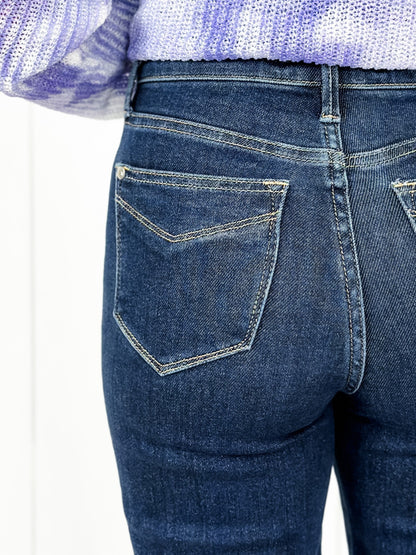 Judy Blue Straight Snatched High Rise Dark Wash Tummy Control Non Distressed Straight Leg Jeans