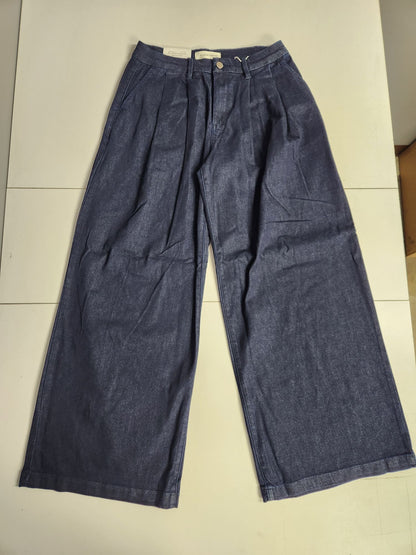 Risen Dark Wash Slouchy Palazzo Pleated Jeans