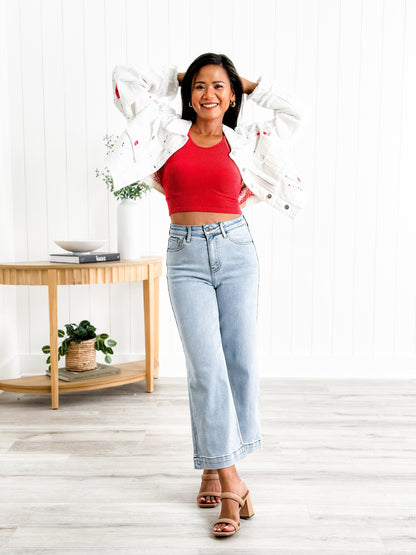 Risen  The Essential Wide Leg Crop Jeans