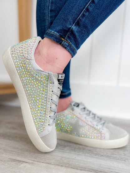 Iridescent Rhinestone Glam Sneaker