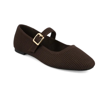MIA Ribbed Knit Mary Jane Ballet Flats