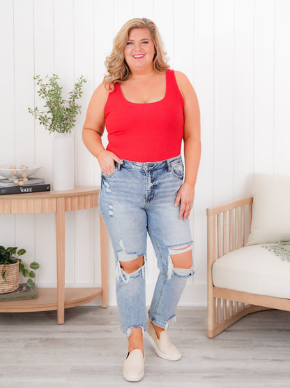 Plus/Reg Sleeveless Ribbed Knit Reversible Bodysuit (Multiple Colors)