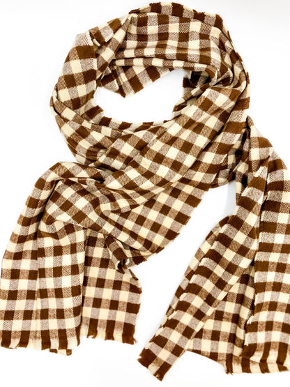 Two Tone Plaid Wrap Scarf (Multiple Colors)