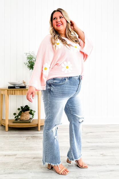 Risen Stella Babe High Rise Light Wash Cropped Distressed Flare Jeans