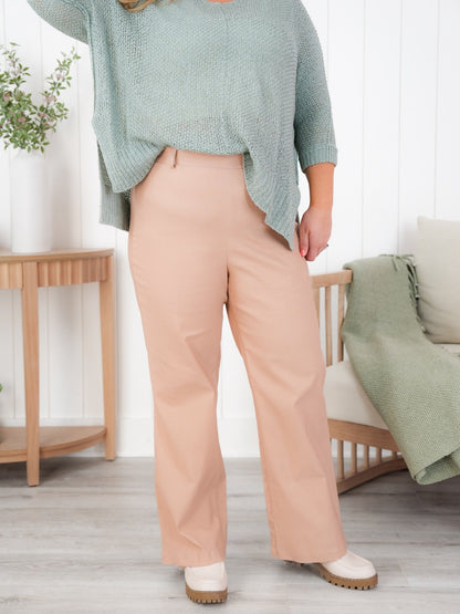 Plus/Reg High Waist Pull On Pant (Multiple Colors)