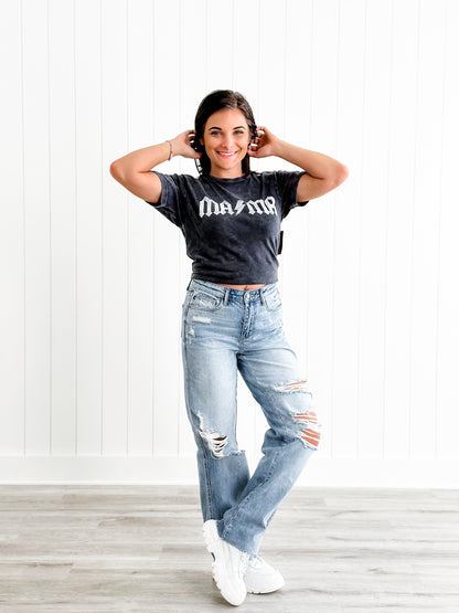 Judy Blue Cruel Summer High Rise Rigid 90s Destroyed Straight Leg Jeans