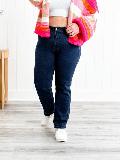 Judy Blue Straight Snatched High Rise Dark Wash Tummy Control Non Distressed Straight Leg Jeans