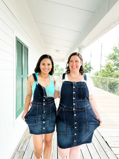 Judy Blue High Rise Dark Wash Overall Skirt
