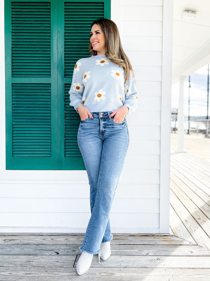 Judy Blue Easy Like Sunday Morning High Rise Medium Wash Double Button Bootcut Jeans