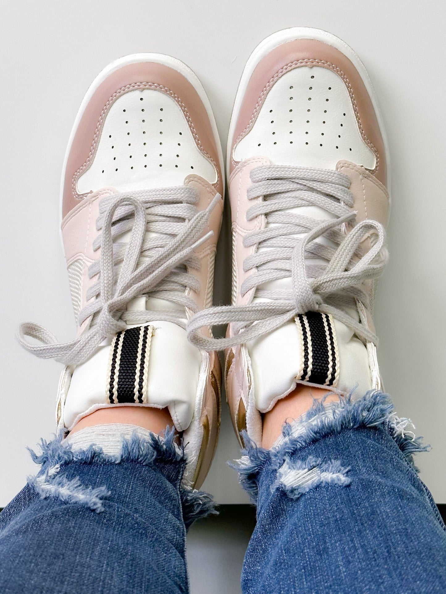 Shu Shop High Top Sneaker with Gold Trim Detail