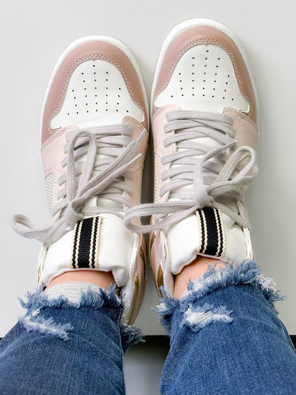 Shu Shop High Top Sneaker with Gold Trim Detail