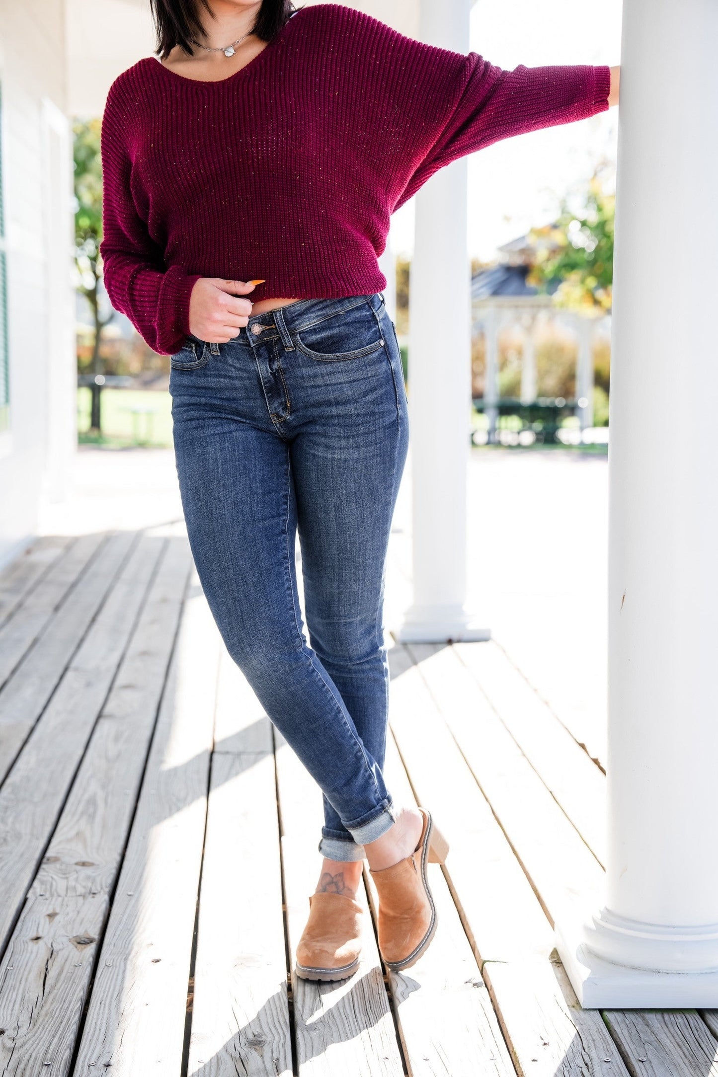 Judy Blue  8 Days A Week  Medium Wash Mid Rise Skinny jeans with Handsanding