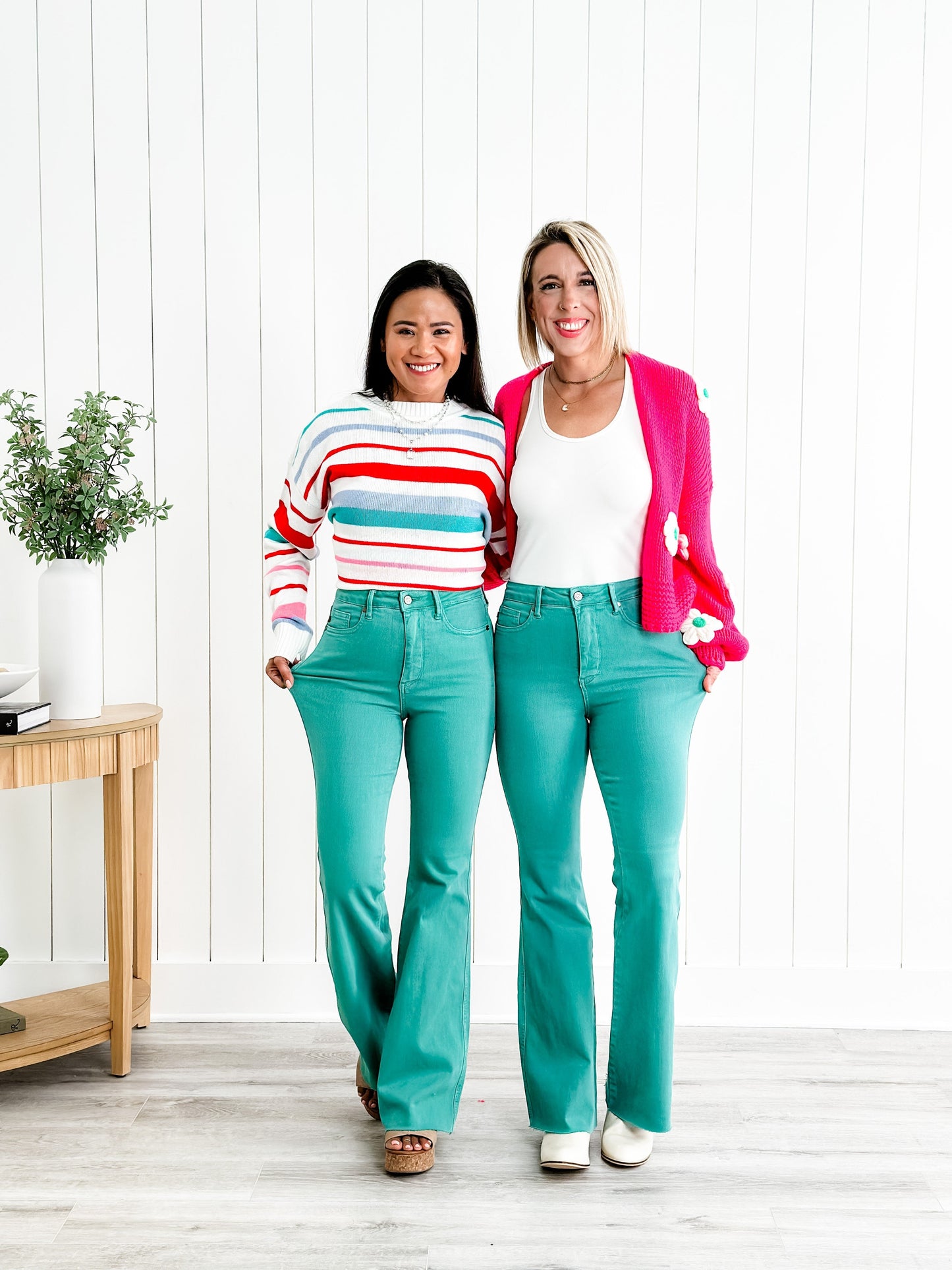Judy Blue Breakfast at Tiffany's Topaz High Rise Tummy Control Flare Jeans