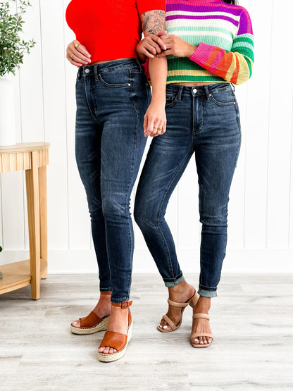 Judy Blue Skinny Minnie Dark Wash High Rise Tummy  Control Top Skinny Jeans