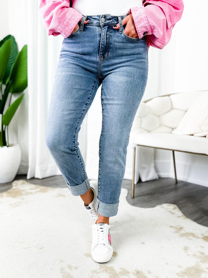 Judy Blue Hi Waist Board Meeting Vintage Wash Boyfriend