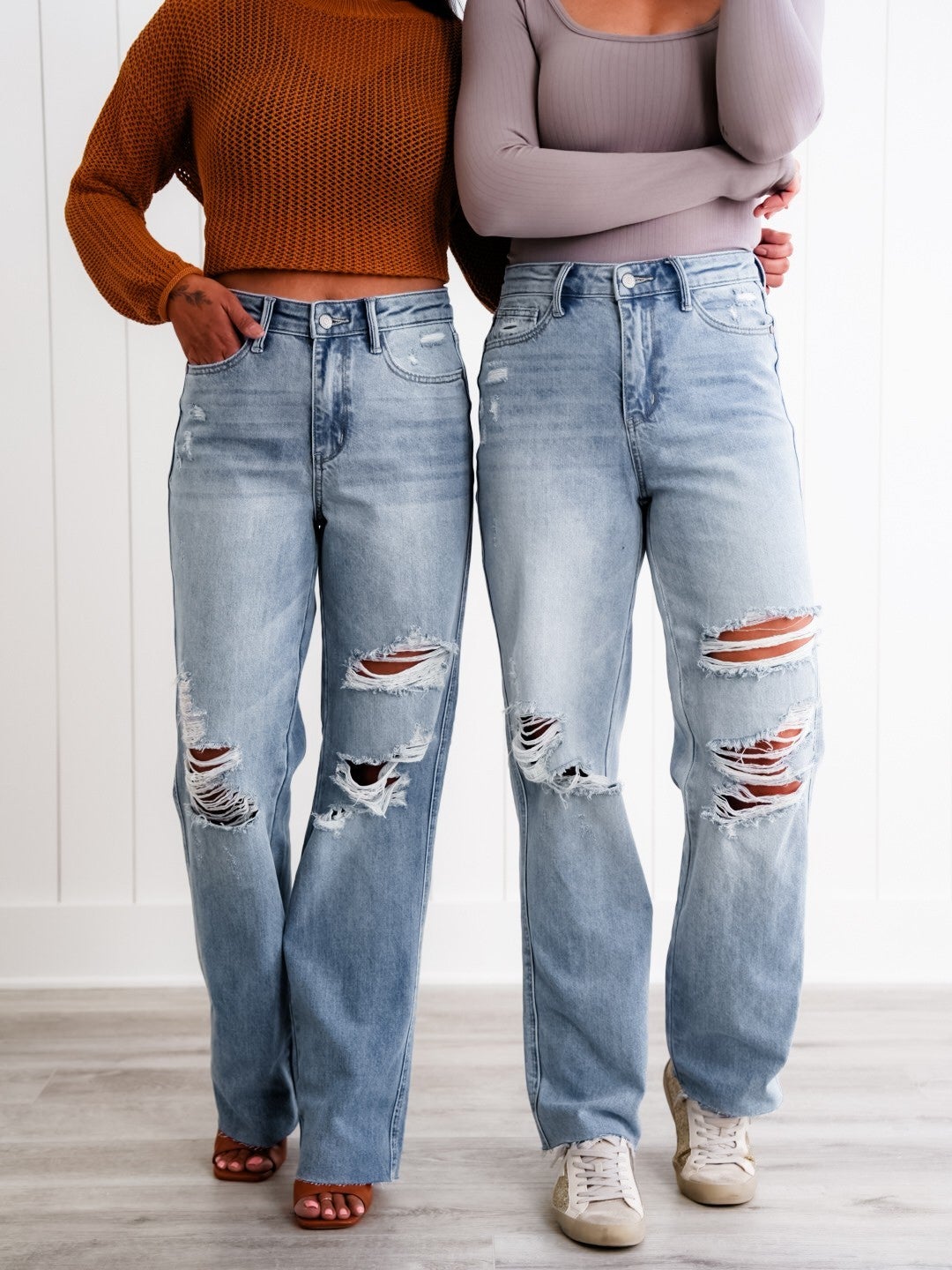 Judy Blue Cruel Summer High Rise Rigid 90s Destroyed Straight Leg Jeans
