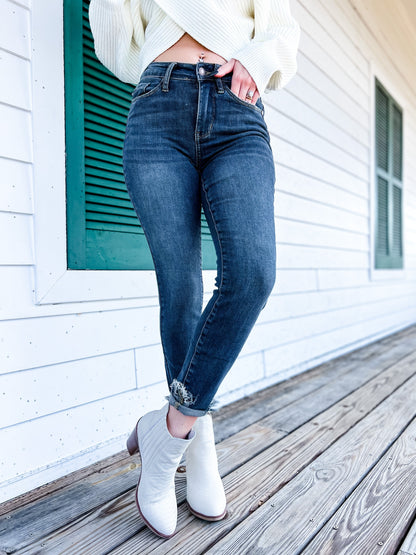 Judy Blue The Gamechanger Medium Wash Mid-Rise Shark Bite Skinnies
