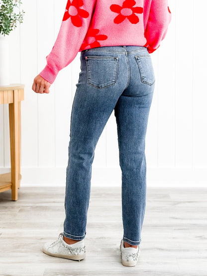 Judy Blue Friends Forever Medium Wash Mid Rise Classic Slim Fit Jeans