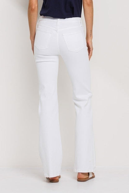 Sneak Peek Mid Rise White Bootcut Denim