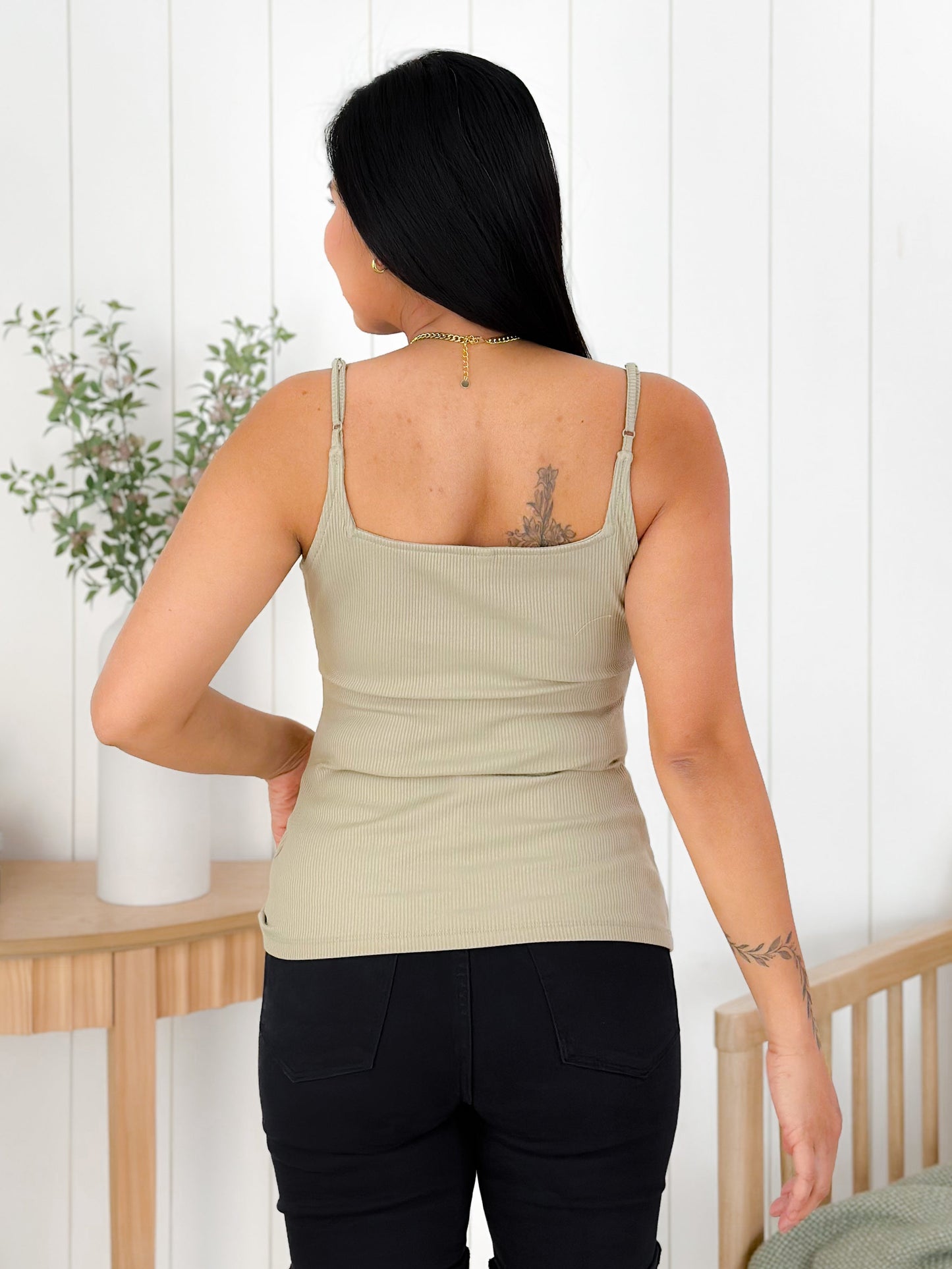 Ribbed Knit Square Neck Cami (Multiple Colors)