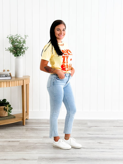 Lovervet High Rise Light Wash Slim Straight Leg Jeans