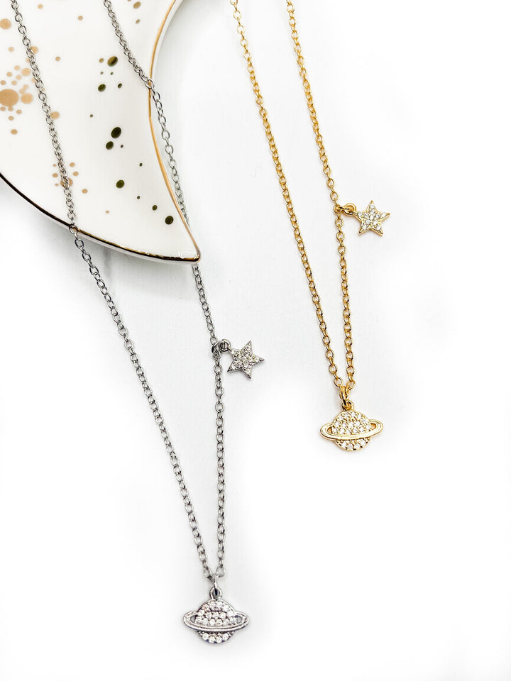 Treasure Jewels Out of This World Necklace with Planet & Star Charm